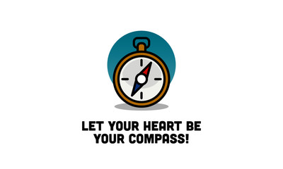 Let your heart be your compass Motivational Quote Vector Illustration in Flat Style