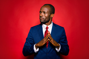 Portrait of nice content focused handsome rich man compa © deagreez