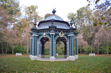 Laxenburg, green summerhouse in autumn colors