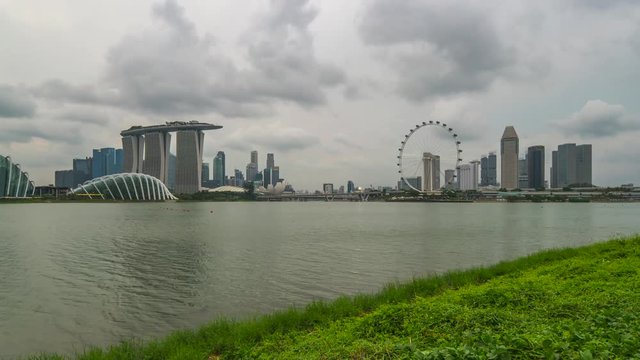 Time lapse of Singapore skyline day to night time lapse 4K