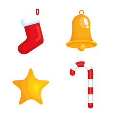 christmas decoration set icons
