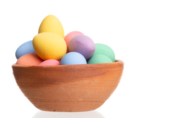 Fototapeta na wymiar Colored easter eggs isolated on white
