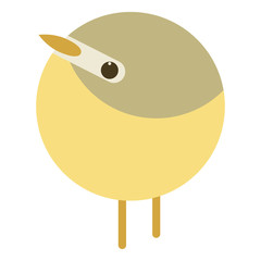 yellow bird cartoon vector illustration flat