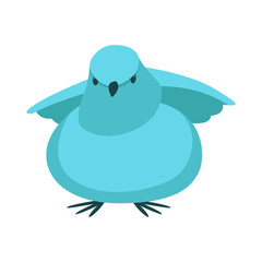 blue chick cartoon vector illustration flat