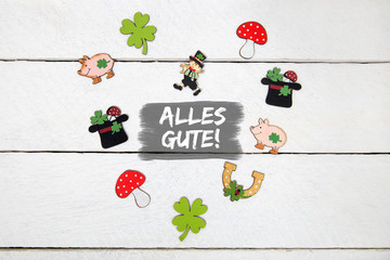 Herz aus Glückssymbolen-Alles Gute!