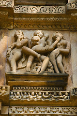VISHWANATH TEMPLE, North Wall - Middle - Mithuna Couple, Western Group, Khajuraho, Madhya Pradesh,...