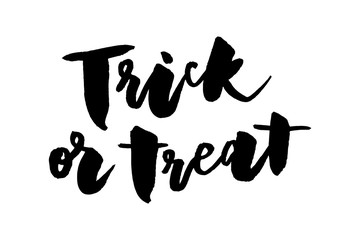 slogan Trick or treat phrase graphic vector Print lettering calligraphy