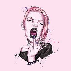 Punk Girl Drawing Photos Royalty Free Images Graphics