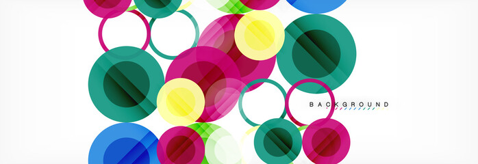 Abstract colorful geometric composition - multicolored circle background