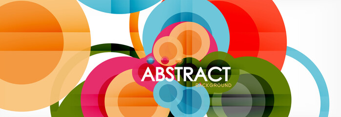 Abstract colorful geometric composition - multicolored circle background