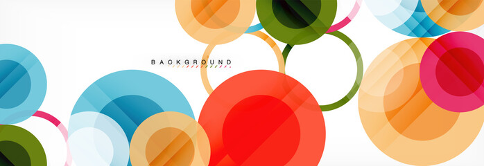 Abstract colorful geometric composition - multicolored circle background
