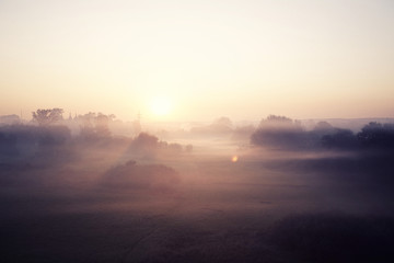 Morning fog landscape