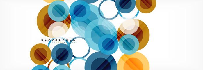 Abstract colorful geometric composition - multicolored circle background