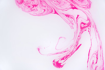 Abstract colored marble background. Stains of paint on the water.