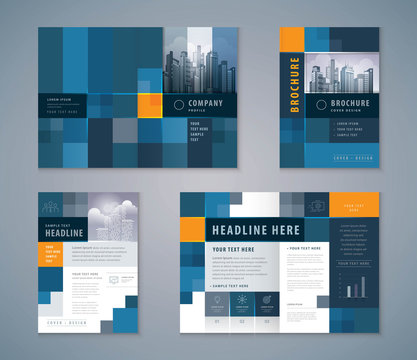 Cover Book Design Set, Abstract Pixel Background vector Template Brochures