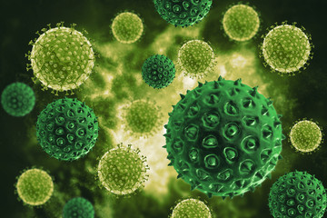 3d rendering virus, bacteria, cell