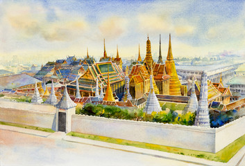 Royal grand palace and Wat phra keaw at Bangkok,Thailand.