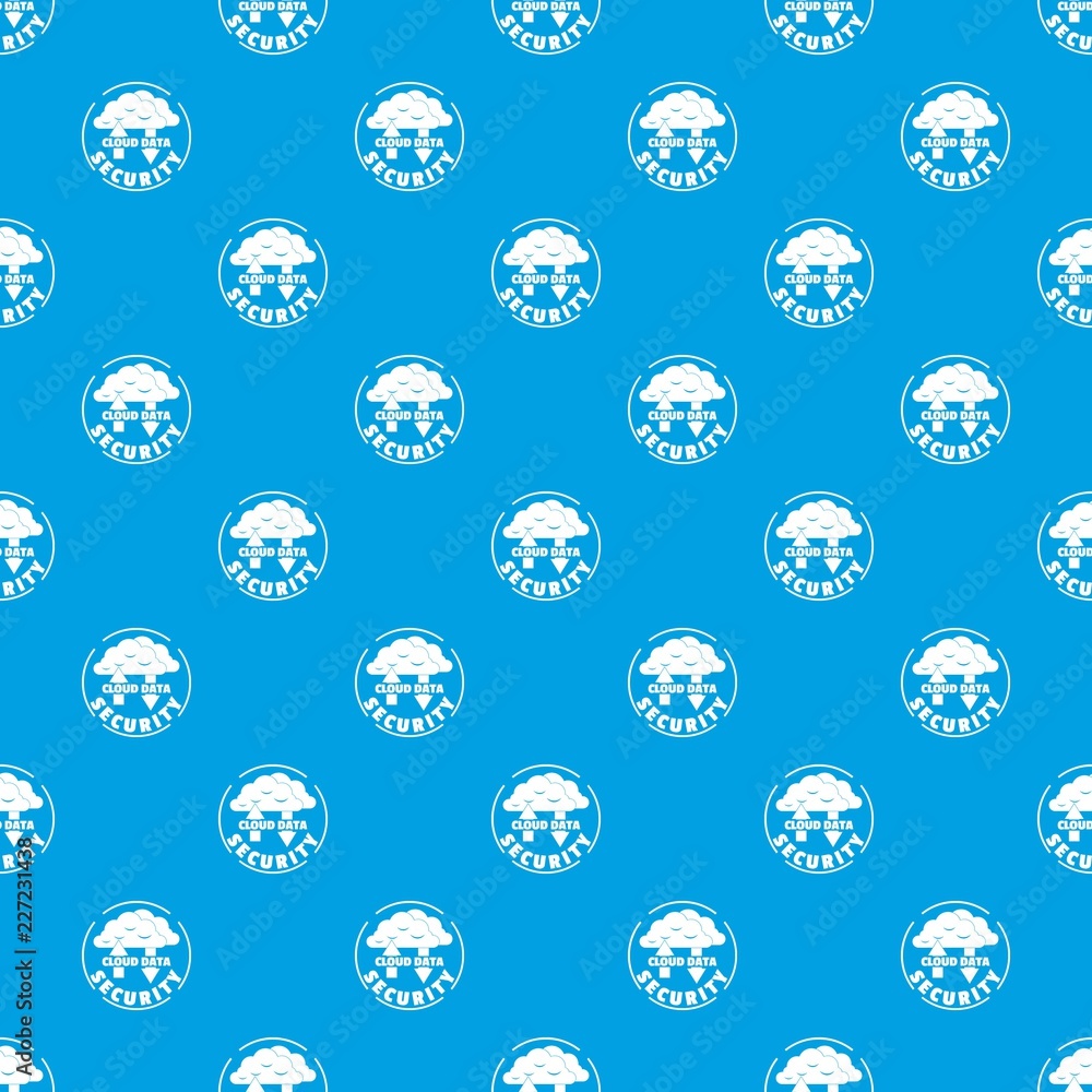 Poster cloud data security pattern vector seamless blue repeat for any use