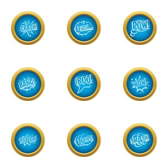 Bang icons set. Flat set of 9 bang vector icons for web isolated on white background