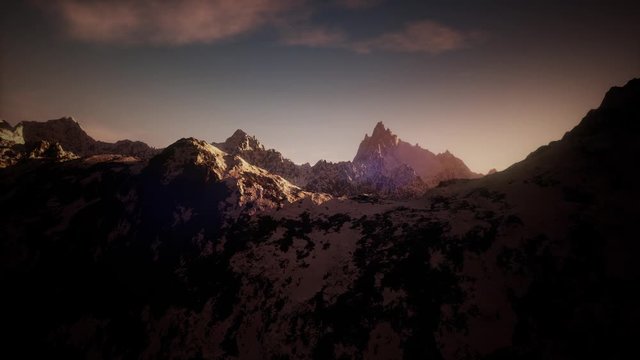 Aerial shot of mountain peak