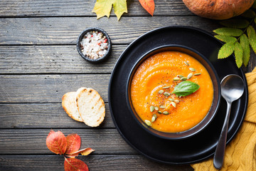 Pumpkin and carrot soup.