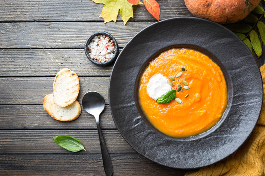 Pumpkin and carrot soup.