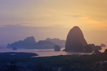 Toh Li viewpoint at sunset, Phang nga  , Thailand