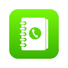 Address book icon digital green for any design isolated on white vector illustration