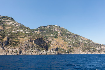 Fototapeta na wymiar A view of the Amalfi Coast between Sorrento and Amalfi. Campania. Italy