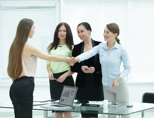 financial partners shaking hands after successful negotiations