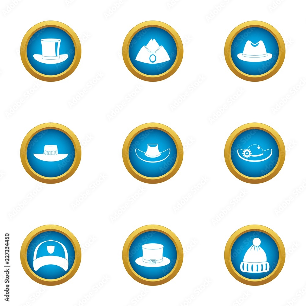 Poster attire icons set. flat set of 9 attire vector icons for web isolated on white background
