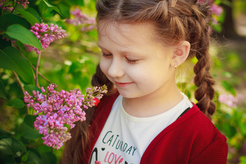 portrait of girl with flowers
