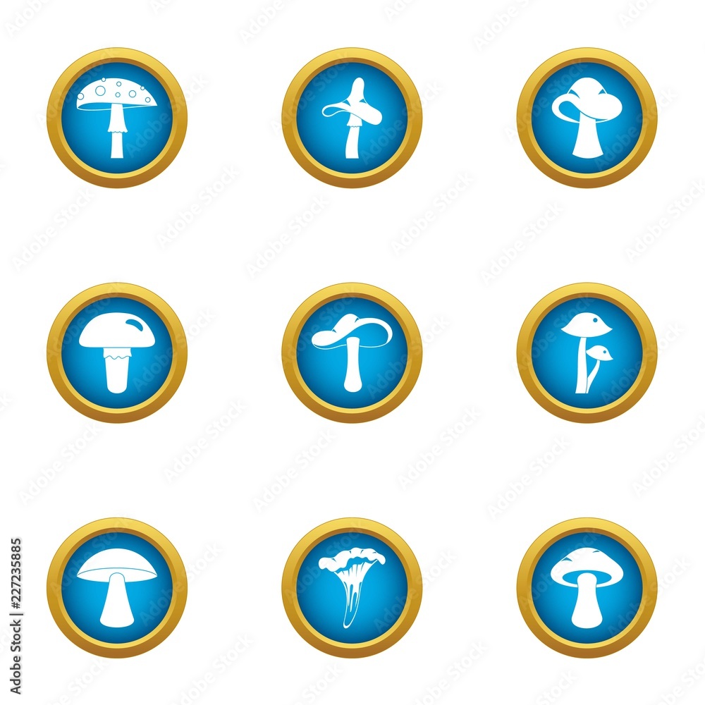 Poster mold icons set. flat set of 9 mold vector icons for web isolated on white background