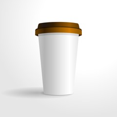 Realistic coffee cup vector template, for your design mock up.