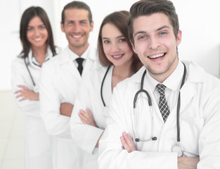 Portrait of confident happy group of doctors