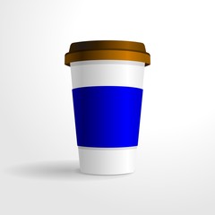 Realistic coffee cup vector template, for your design mock up.
