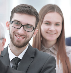 close up.two successful employees of the company