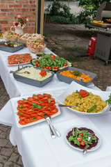 vegan buffet with various food on a table