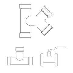 Vector illustration of pipe and tube logo. Set of pipe and pipeline stock symbol for web.