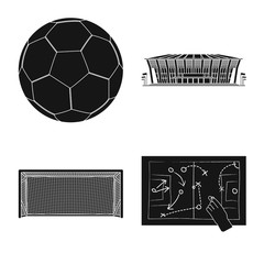 Vector illustration of soccer and gear sign. Collection of soccer and tournament vector icon for stock.