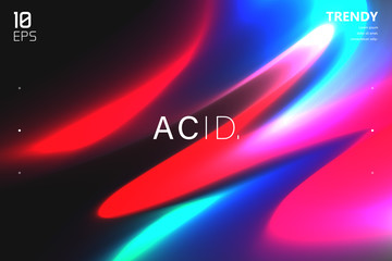 Abstract Wave Shapes Background Design. Vivid Colors Backdrop. Trendy Color Flow Artwork