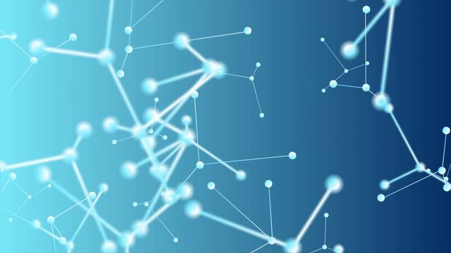 Abstract blue DNA molecular structure animated background. Motion graphic design tech video clip Ultra HD 4K 3840x2160