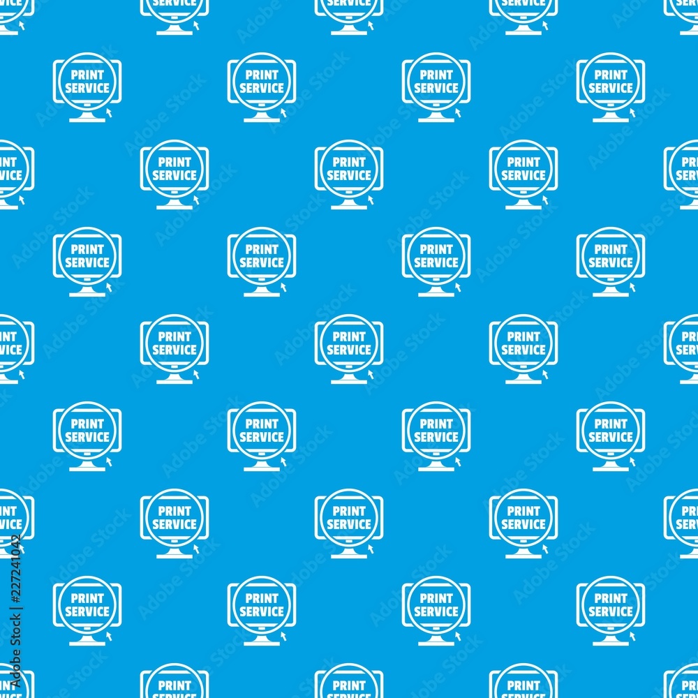 Poster print service pattern vector seamless blue repeat for any use