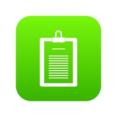 Clipboard with checklist icon digital green for any design isolated on white vector illustration