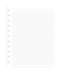 Letter size squared paper sheet with header for disc binder, template