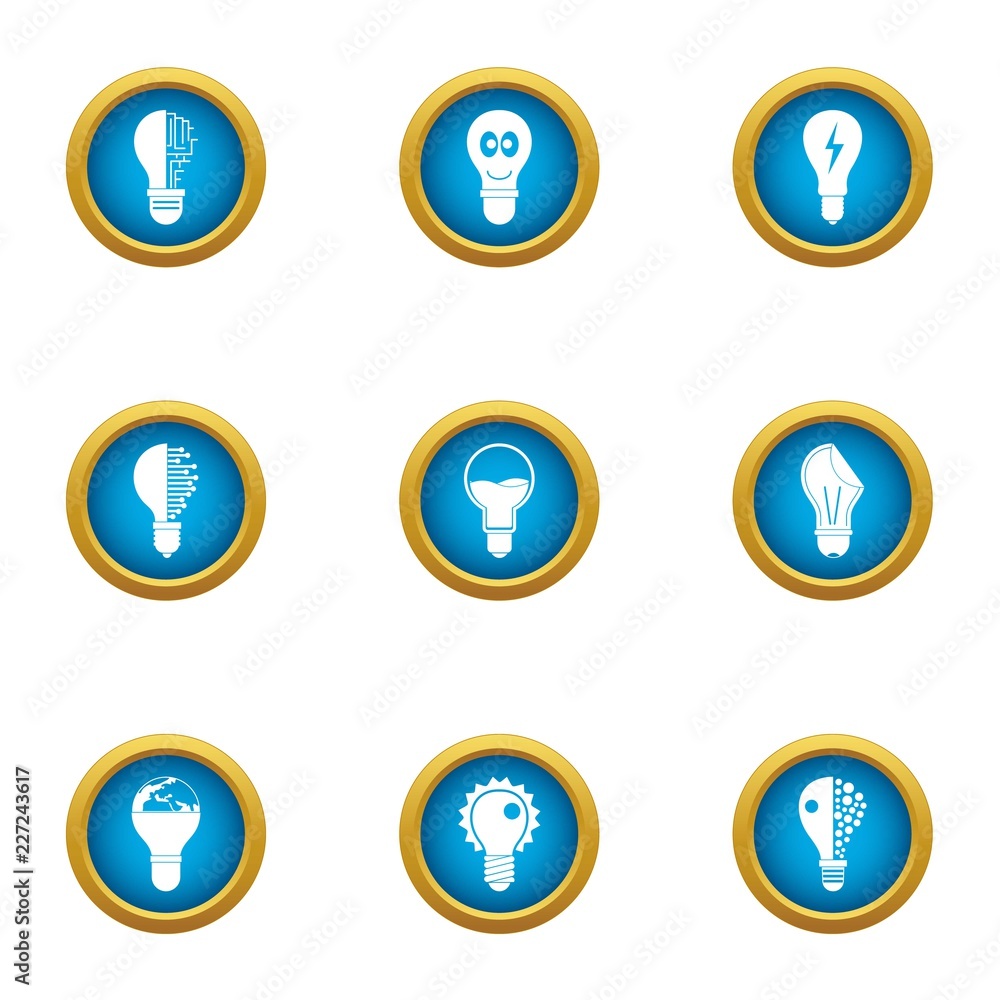 Aufkleber lamp of the past icons set. flat set of 9 lamp of the past vector icons for web isolated on white ba