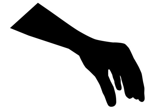 Silhouette Of Hand Pick Or Grab Something