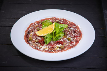 beef carpaccio with capers