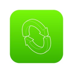 Refresh icon green vector isolated on white background