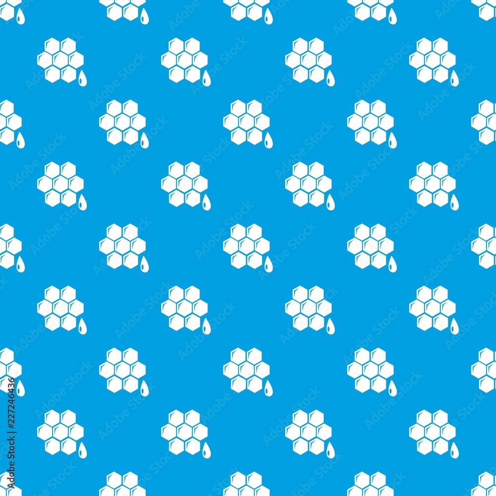 Poster honeycomb pattern vector seamless blue repeat for any use